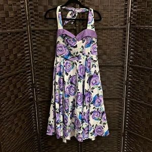 Tatyana/ Bettie Page retro style Flared Halter Dress